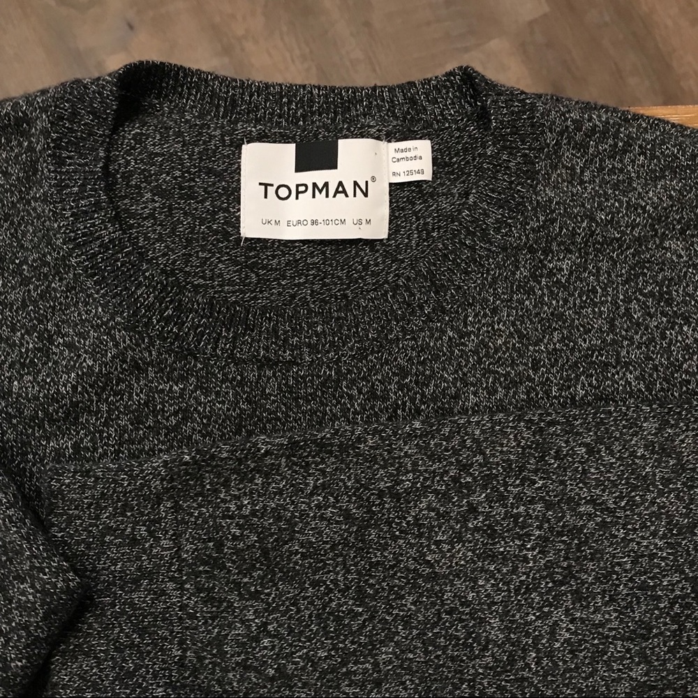 TOPMAN Grey/Black Sweater Crewneck